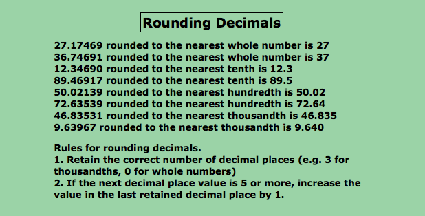 003 Rounding decimal numbers to one decimal place 
